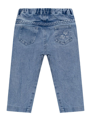 Jeans mit Flecht-Details - Blau