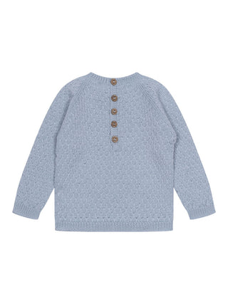 Strickpullover aus Merinowolle - Blau