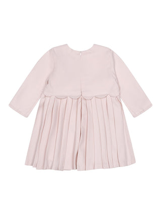 Plissiertes Kleid mit Muschelkante - Rosa