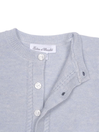 Strickjacke aus Wolle und Kaschmir - Blau