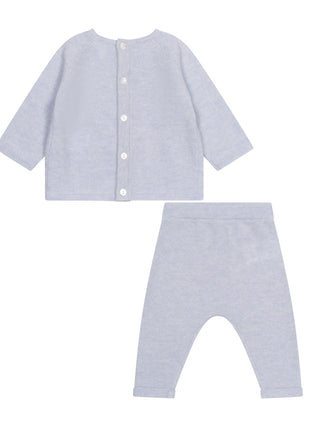 Zweiteiliges Strickset aus Wolle und Kaschmir - Blau