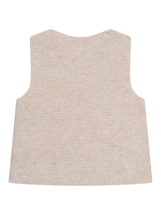 Strickweste aus Merinowolle - Beige