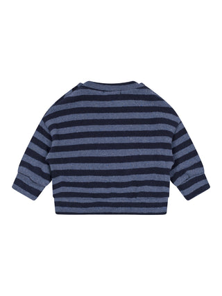 Dirk gestreifter Pullover - Denimblau