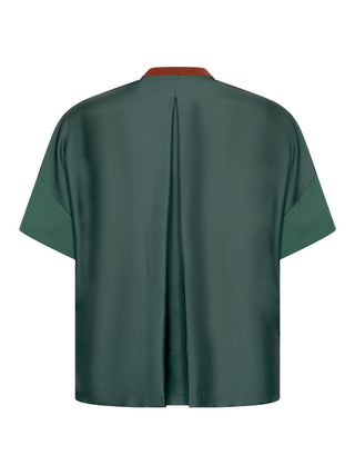T-Shirt mit kastenartiger Passform aus Baumwolle und Seide