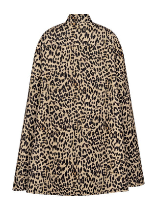 Cape mit Stehkragen im Animal-Print