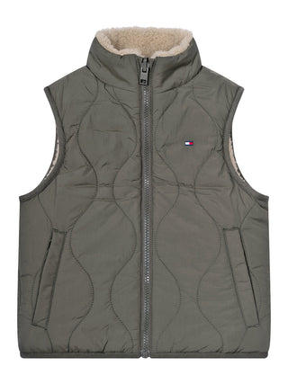 Wendbare Teddy-Weste - Beige/Khaki