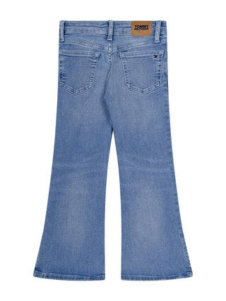 Flared Jeans mit Seitenschlitzen - Blau