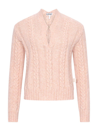 Wollpullover mit V-Ausschnitt