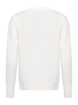 Kaschmirpullover mit V-Neck in Weiß