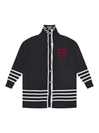 Strickjacke mit Stickereien und Knöpfen