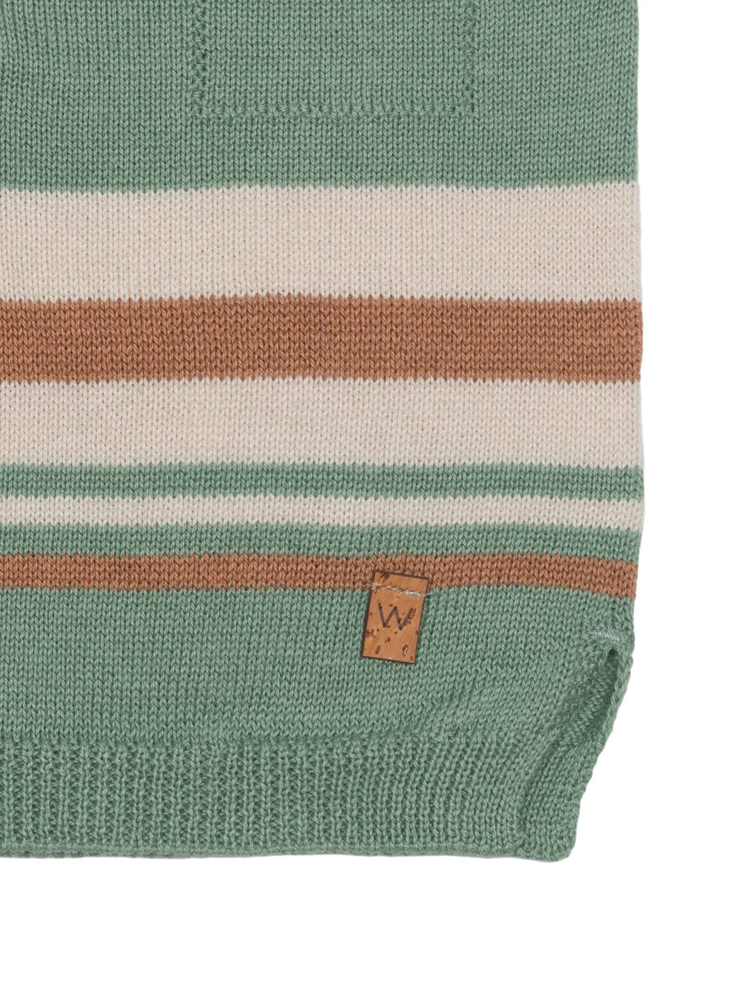 Kurzarm-Polo-Pullover Ozean aus Baumwollstrick - Mintgrün