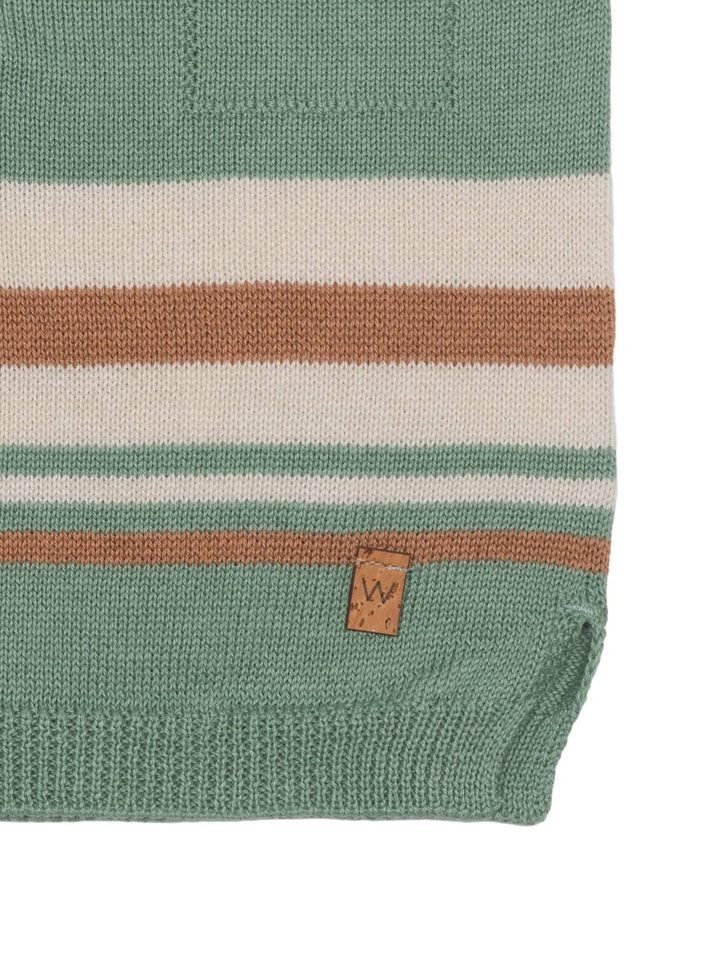 Kurzarm-Polo-Pullover Ozean aus Baumwollstrick - Mintgrün