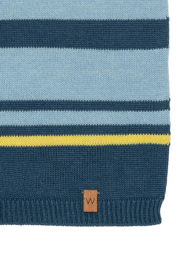 Kurzarm-Polo-Pullover aus Baumwollstrick - Hellblau