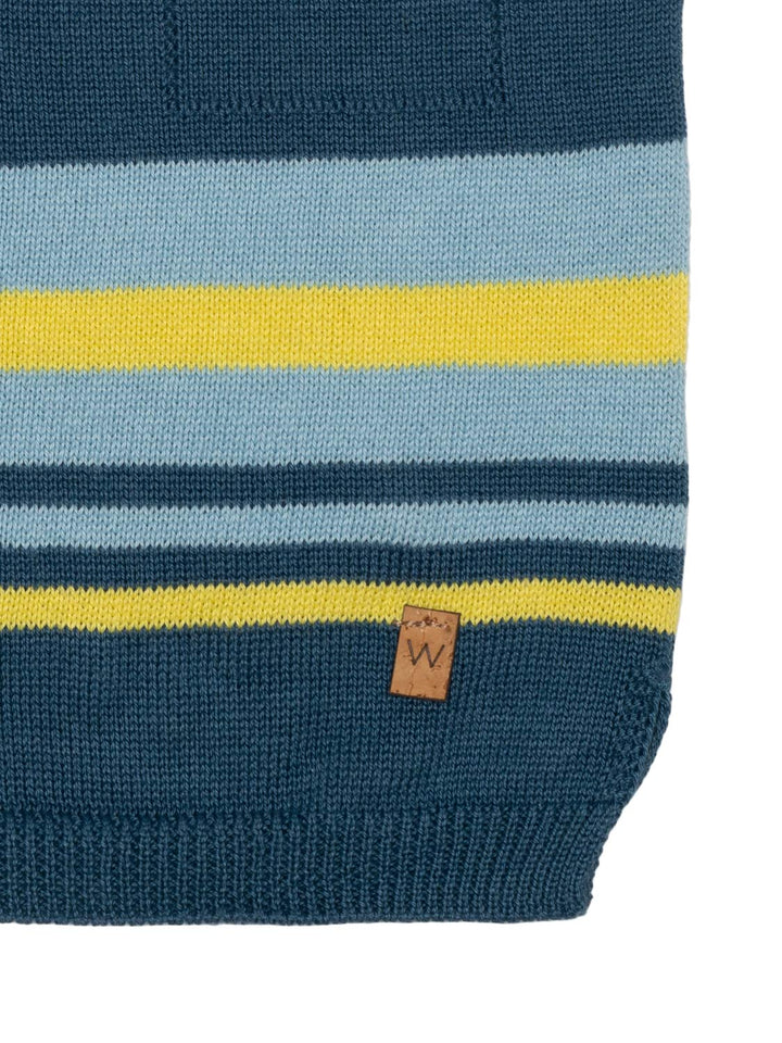 Kurzarm-Polo-Pullover Ozean aus Baumwollstrick - Dunkelblau