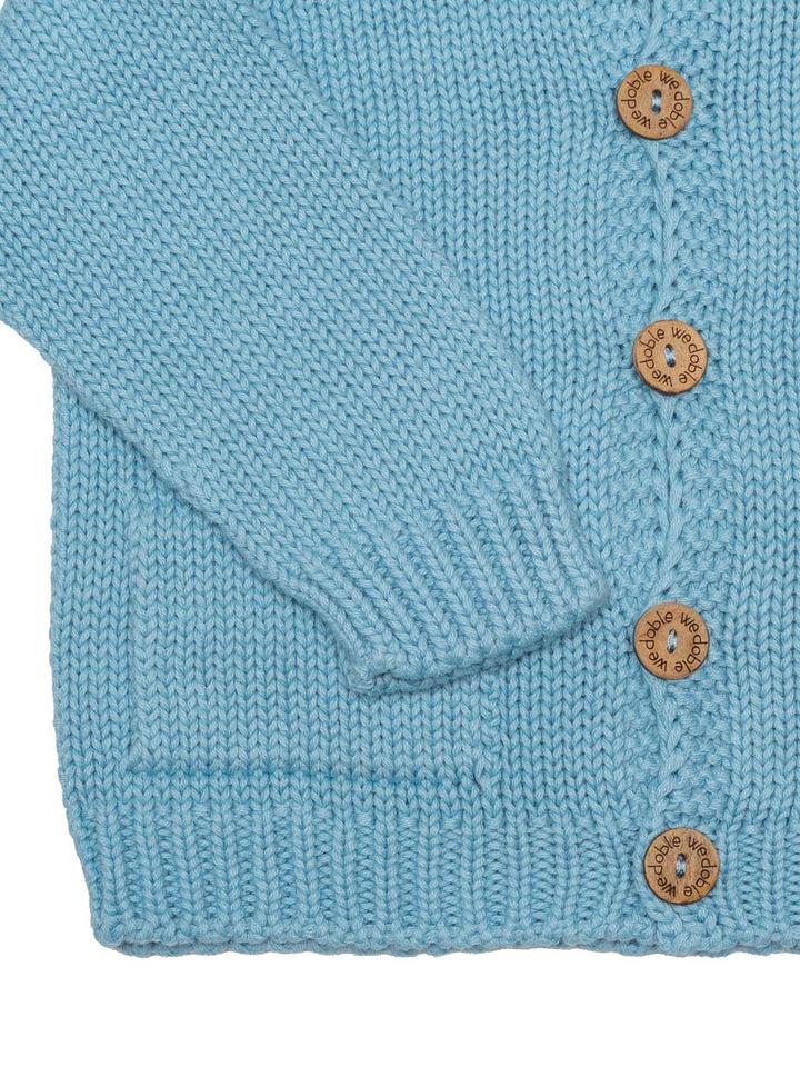 Strickjacke mit Kapuze aus Baumwolle- Friendly Vibe - Hellblau