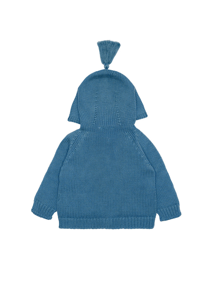 Strickjacke mit Kapuze aus Baumwolle- Friendly Vibe - Indigoblau