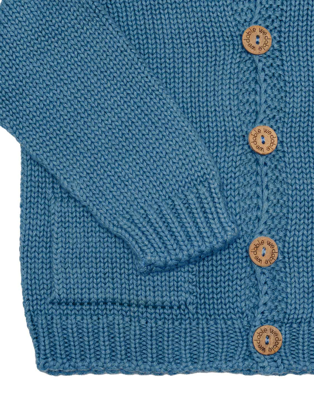 Strickjacke mit Kapuze aus Baumwolle- Friendly Vibe - Indigoblau