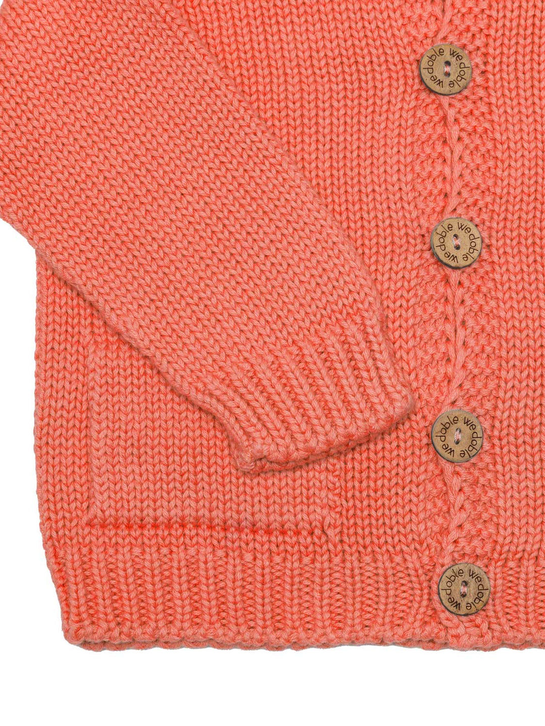 Strickjacke mit Kapuze aus Baumwolle- Friendly Vibe - Peach