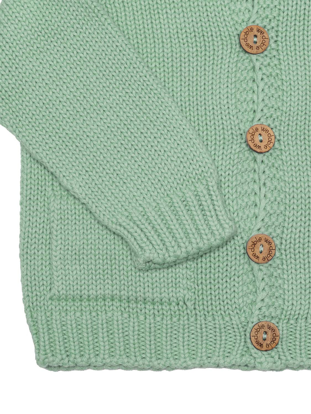 Strickjacke mit Kapuze aus Baumwolle- Friendly Vibe - Mint