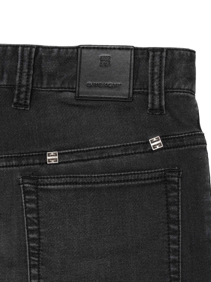 Jeans-Bermudashorts mit Logo - Schwarz