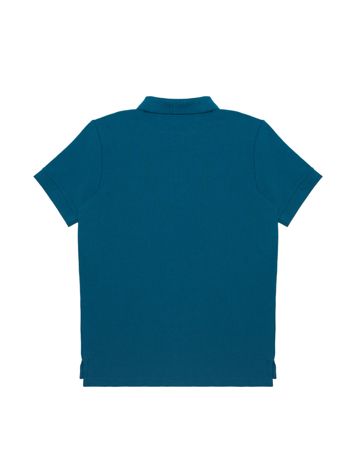 Poloshirt mit Logo-Patch - Blau