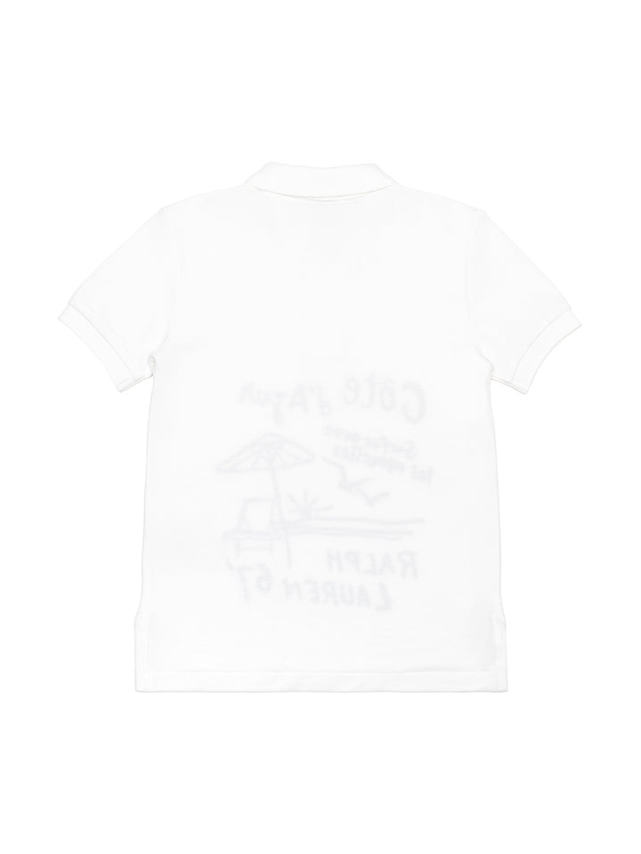 Poloshirt mit Motiv-Print - Weiß