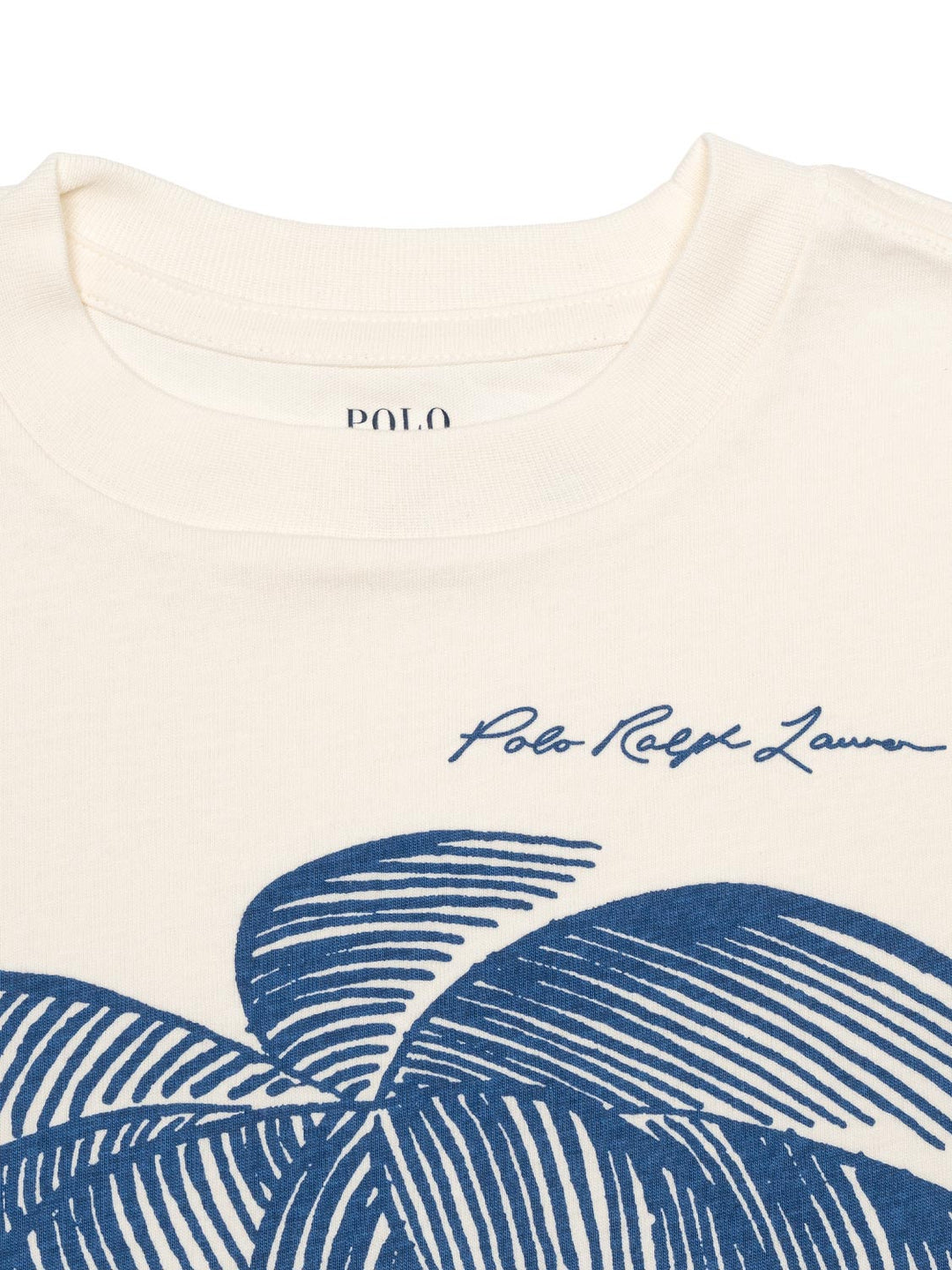 T-Shirt mit Palmen-Print - Creme