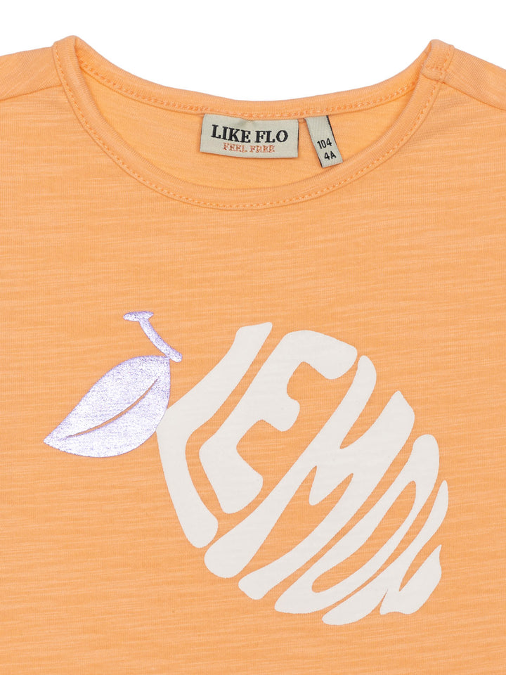 T-Shirt mit Rüschen-Ärmeln - Soft Peach