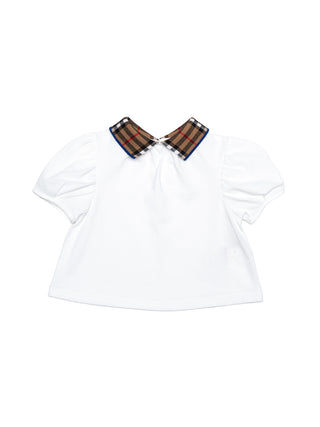 IG5 Alesa Poloshirt mit Vintage Check - Weiß