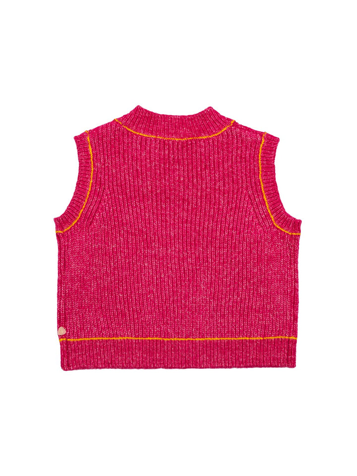 Melierter Strickpullunder - Pink