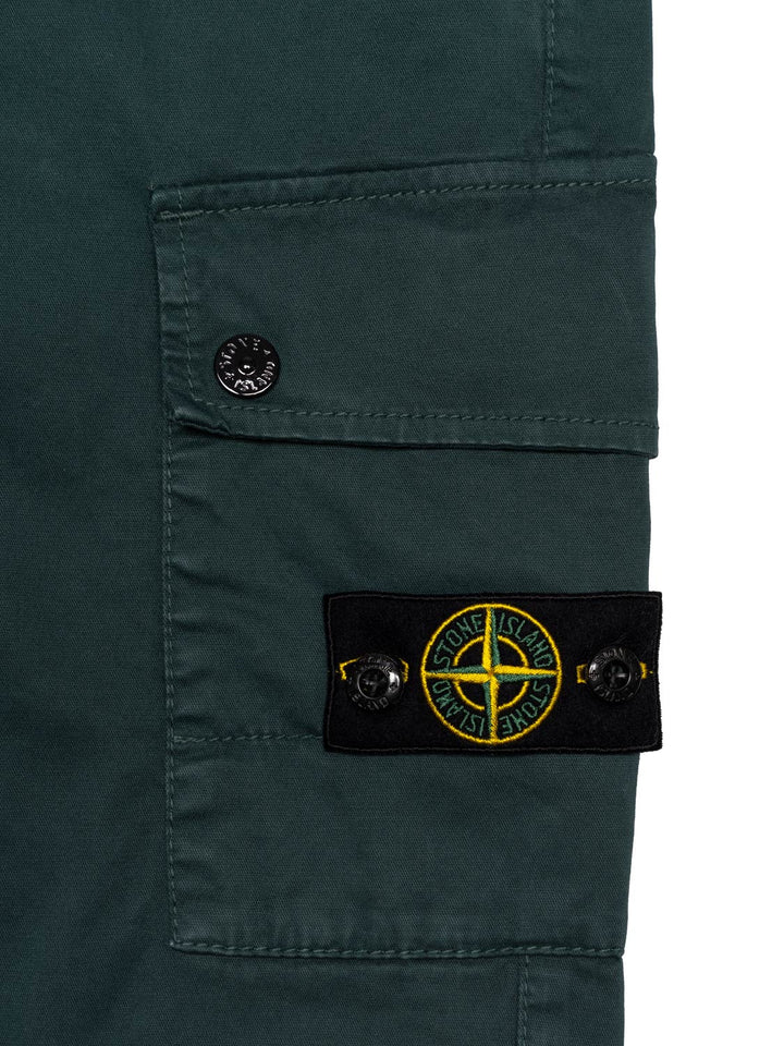 Cargohose mit Logo-Patch - Petrol