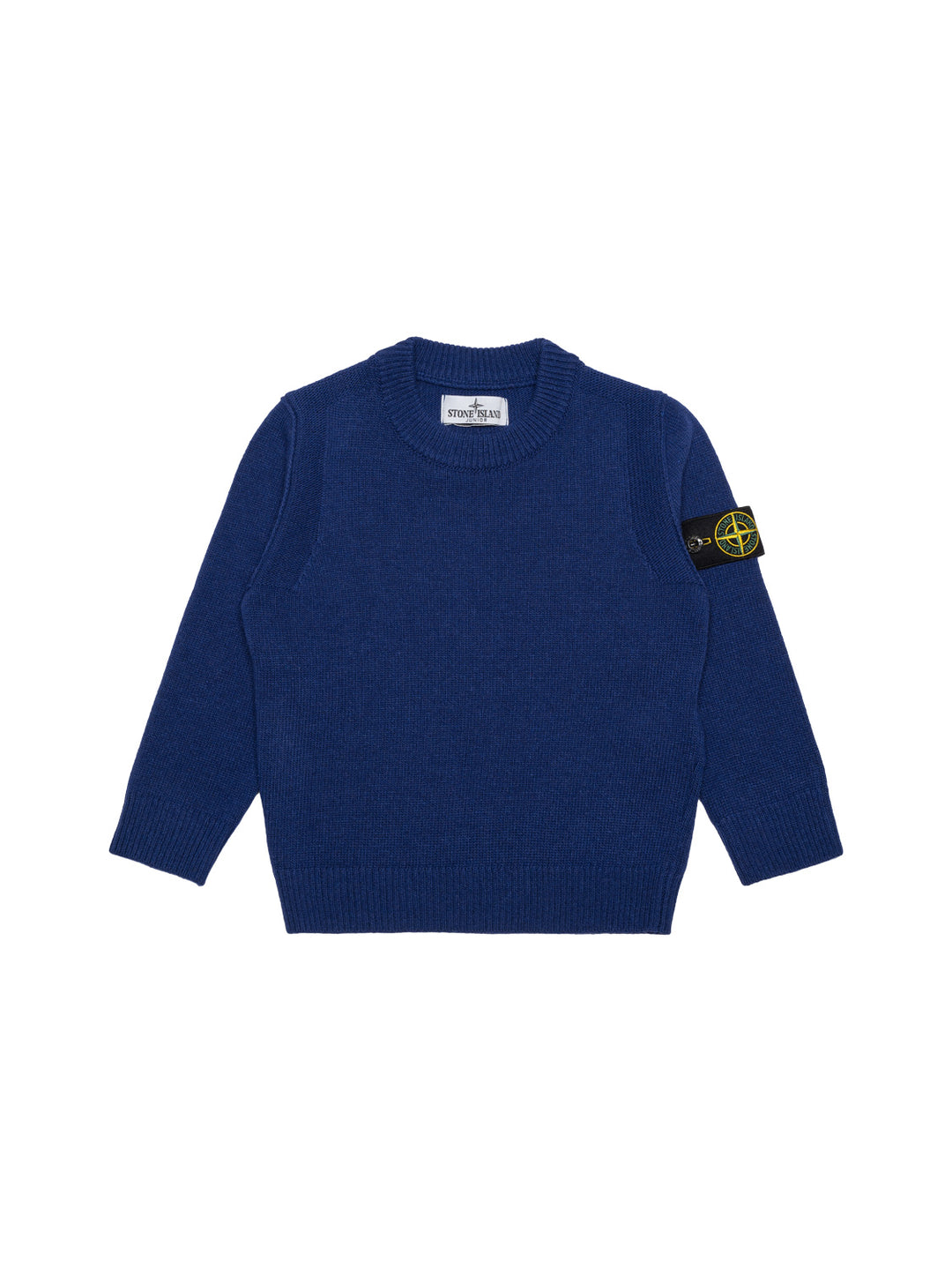 Strickpullover mit Logo-Patch - Blau