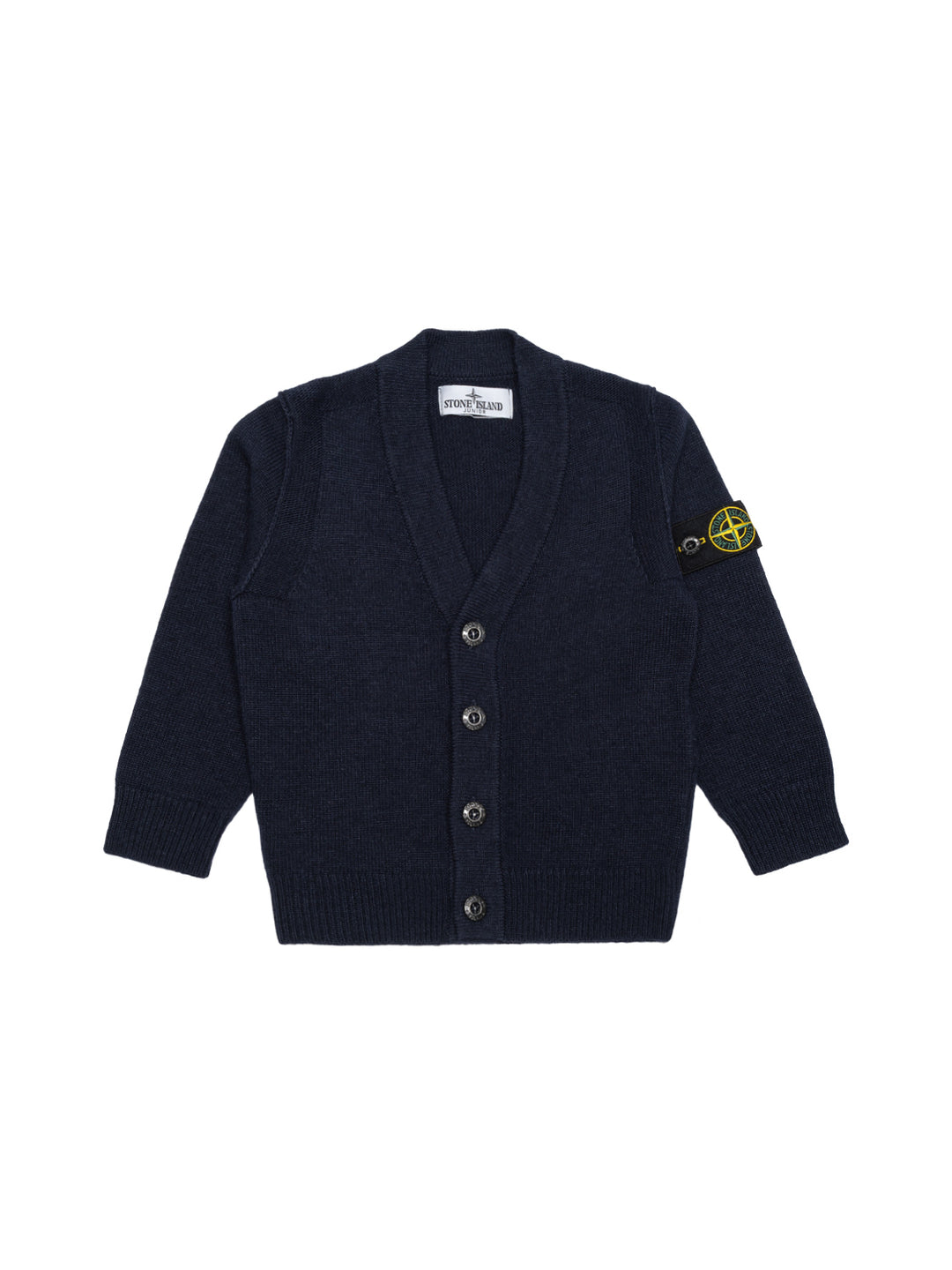 Strickcardigan mit Logo-Patch - Navy