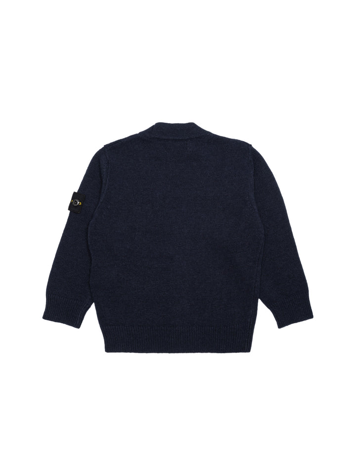 Strickcardigan mit Logo-Patch - Navy