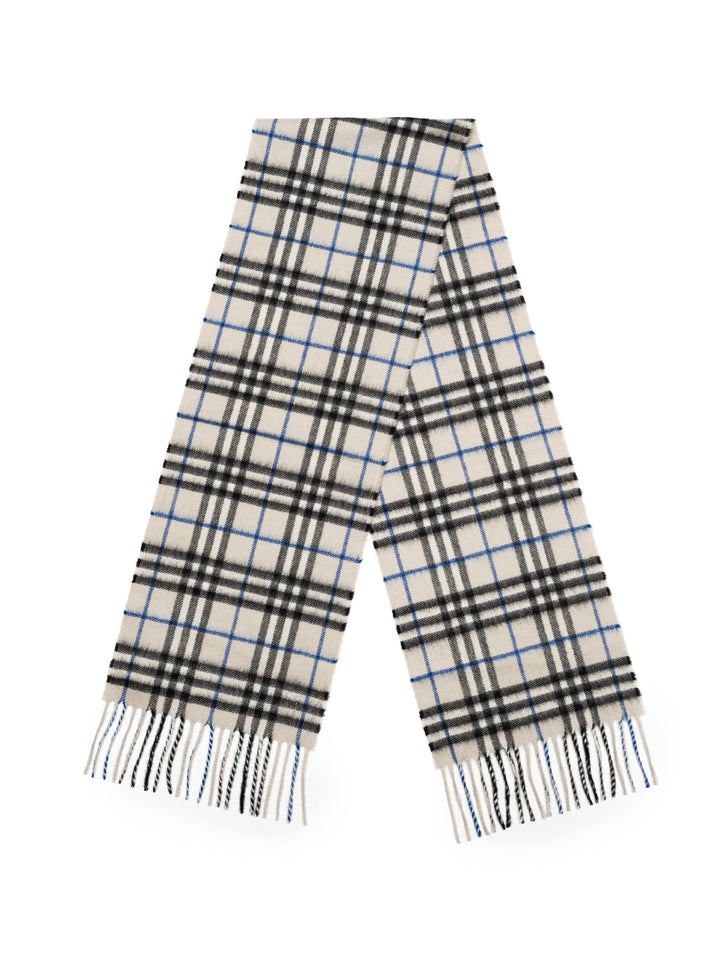 Kaschmir-Schal im Vintage Check Design - Creme/Blau