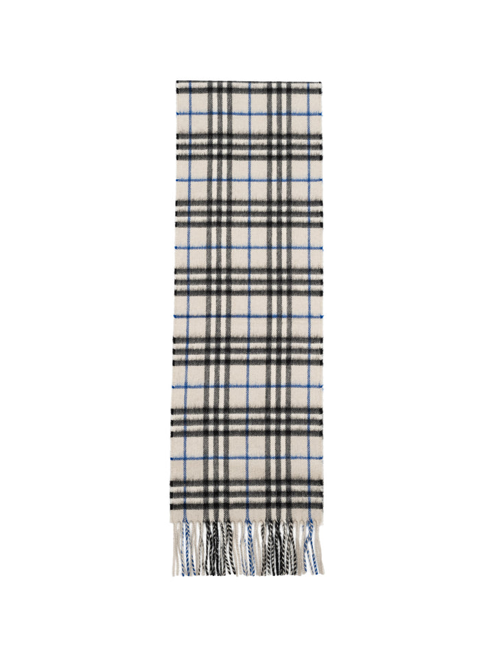 Kaschmir-Schal im Vintage Check Design - Creme/Blau