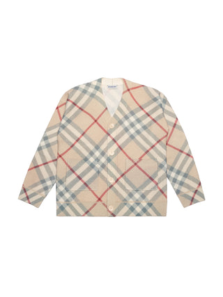 Strickcardigan - Nova Check - Hellbeige