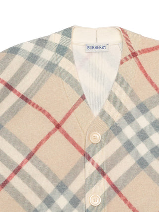 Strickcardigan - Nova Check - Hellbeige