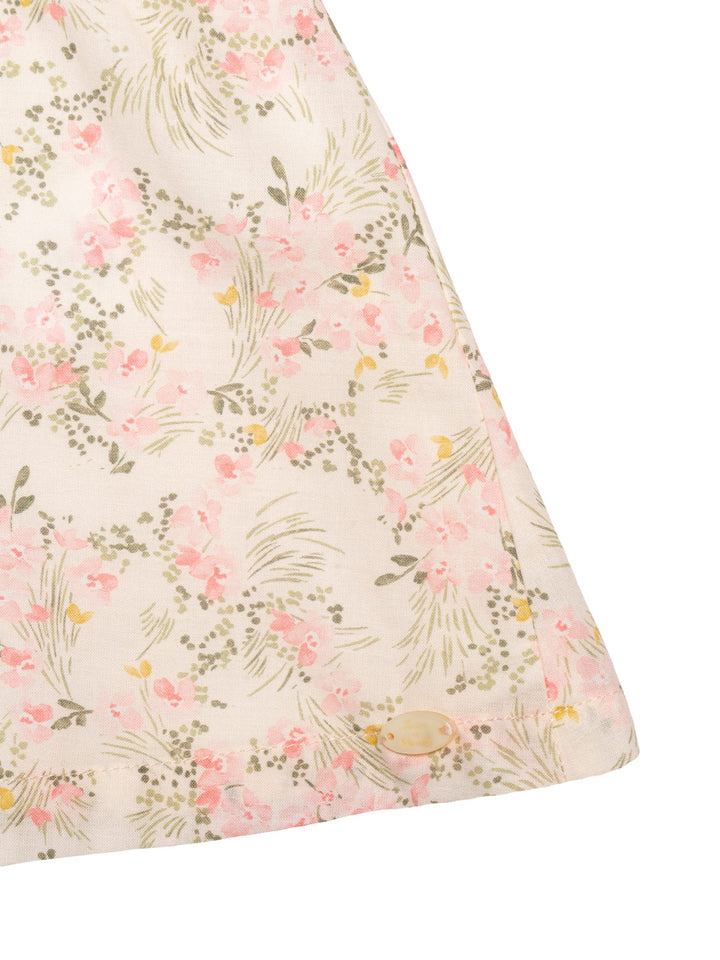 Kleid mit floralem Print - Creme