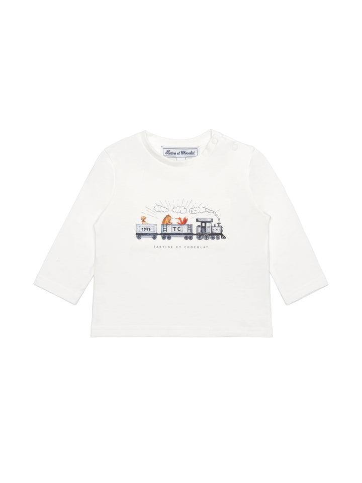 Langarm-T-Shirt TC-1977-Train - Creme