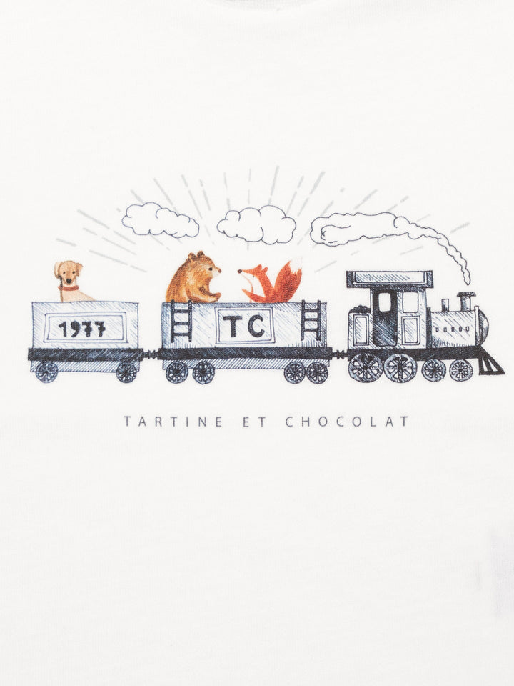 Langarm-T-Shirt TC-1977-Train - Creme