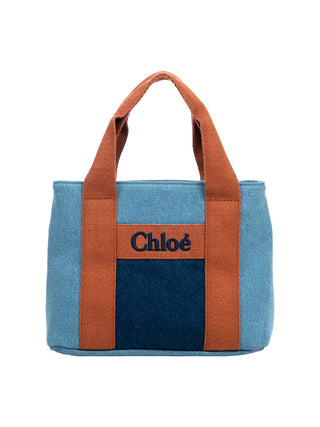 Jeans-Shopper mit Logo-Stickerei - Blau