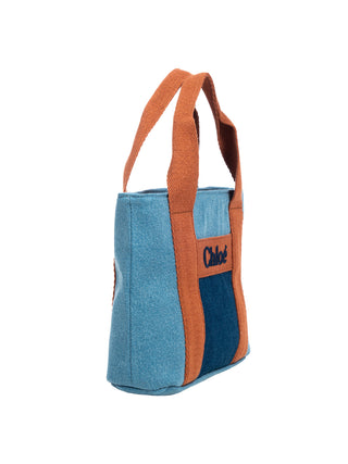 Jeans-Shopper mit Logo-Stickerei - Blau