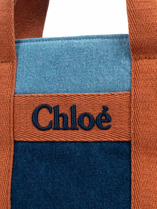 Jeans-Shopper mit Logo-Stickerei - Blau