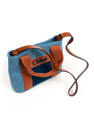 Jeans-Shopper mit Logo-Stickerei - Blau