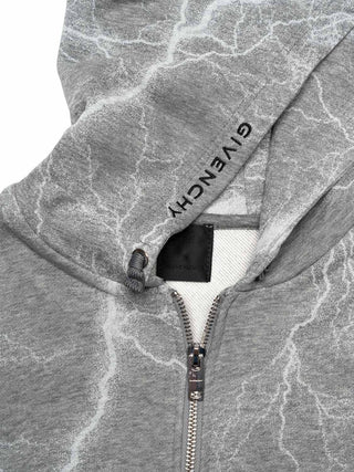 Sweatjacke mit Effekt-Print - Grau