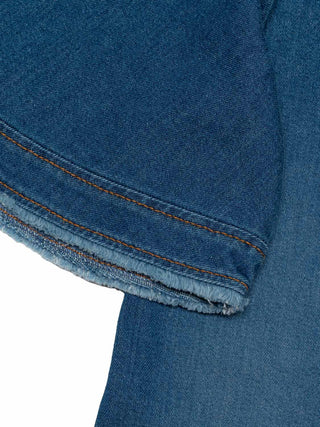 Jeanskleid mit Logo-Stickerei - Denim Blau
