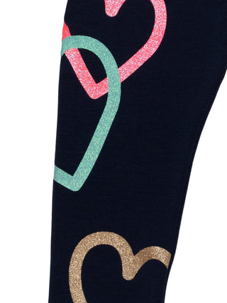 Leggings mit Herzen - Navy