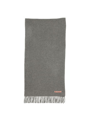 Unisex Fransenschal aus Wolle - Grey Melange