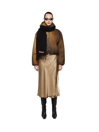 Unisex Fransenschal aus Wolle - Schwarz